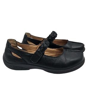 Hotter Shake Black Leather Mary Jane‎ Comfort Shoes Made In England Size 10
